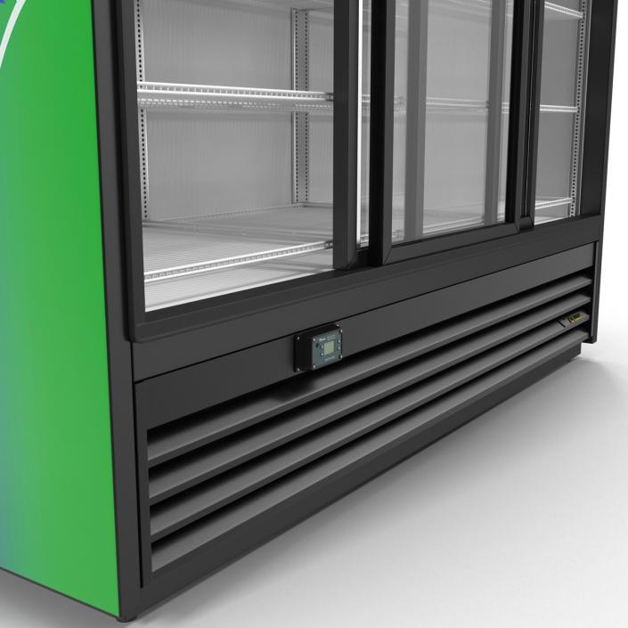 3D Sprite Three Door Display Refrigerator model