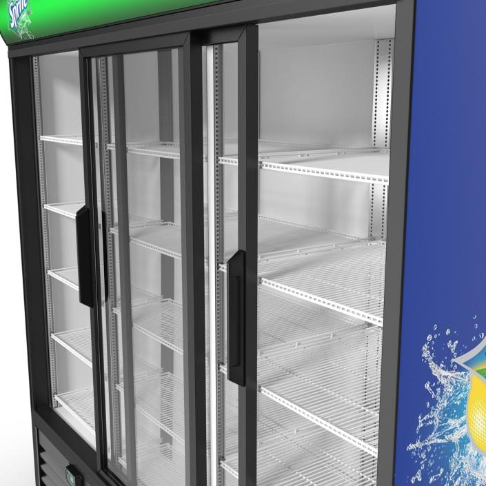 3D Sprite Three Door Display Refrigerator model