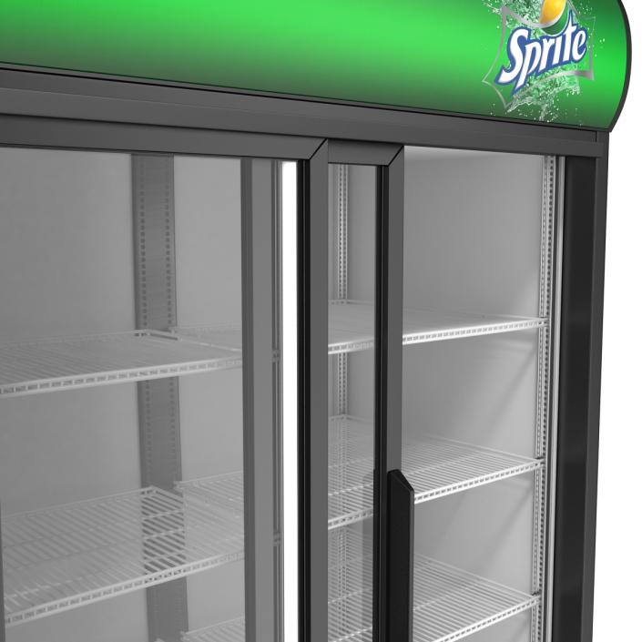 3D Sprite Three Door Display Refrigerator model