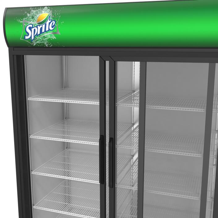 3D Sprite Three Door Display Refrigerator model