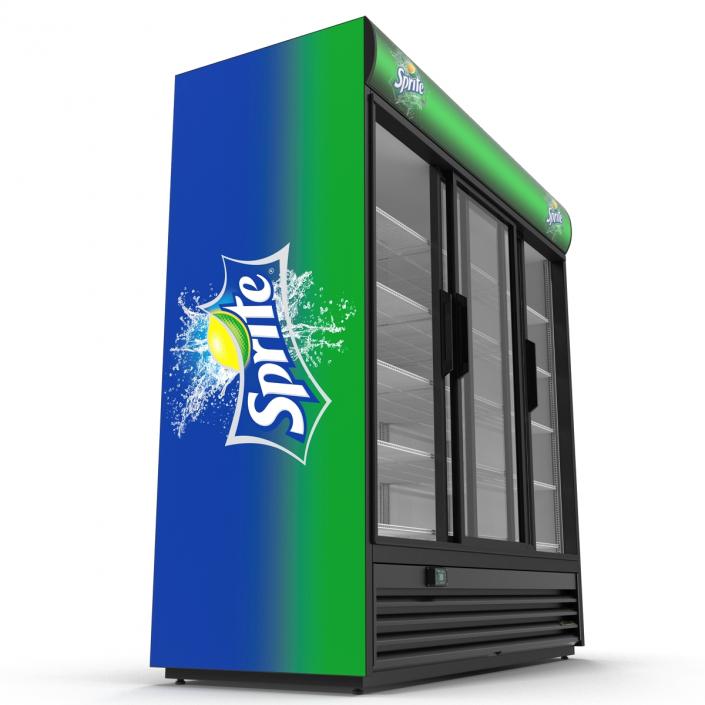 3D Sprite Three Door Display Refrigerator model