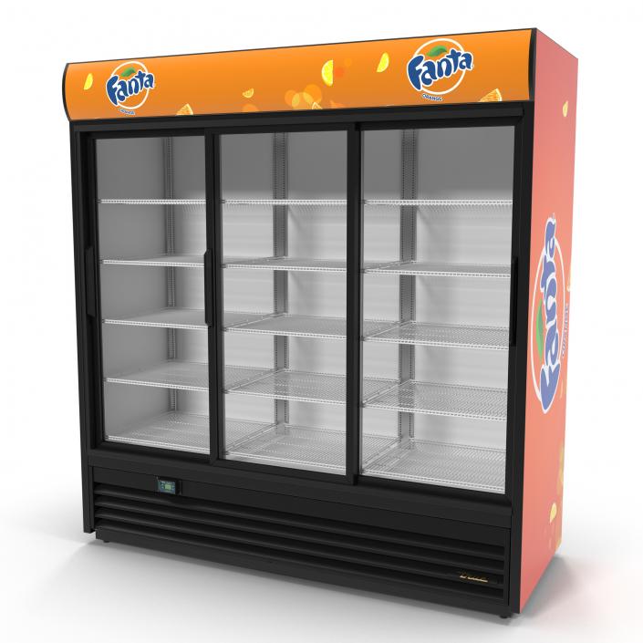 Fanta Three Door Display Refrigerator 3D