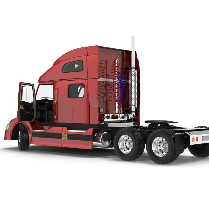 3D model Semi Trailer Truck Rigged