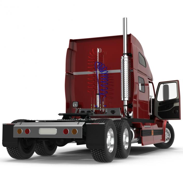 3D model Semi Trailer Truck Rigged