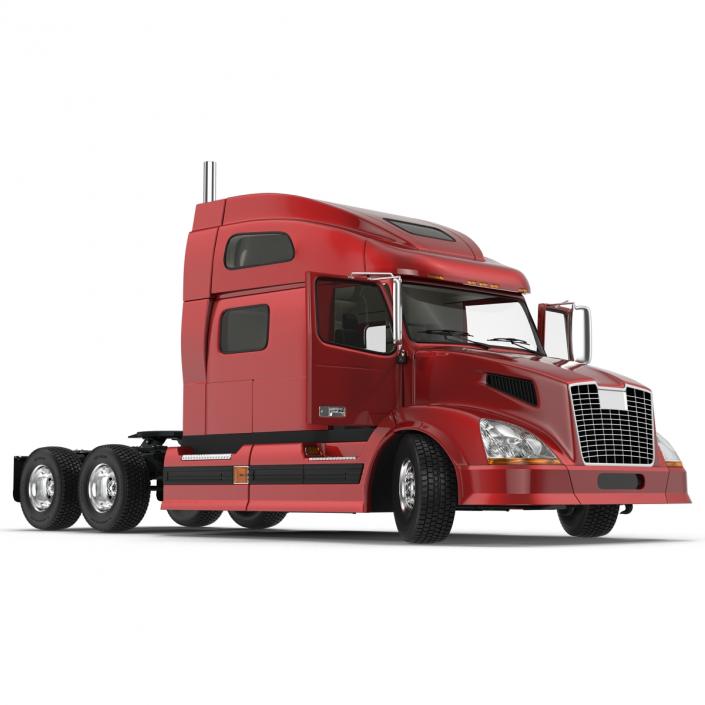 3D model Semi Trailer Truck Rigged