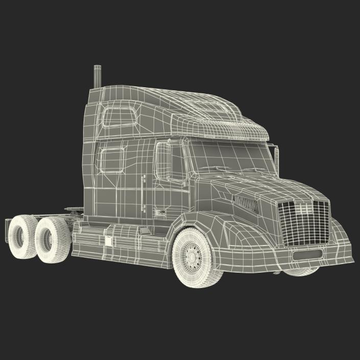 3D model Semi Trailer Truck Rigged