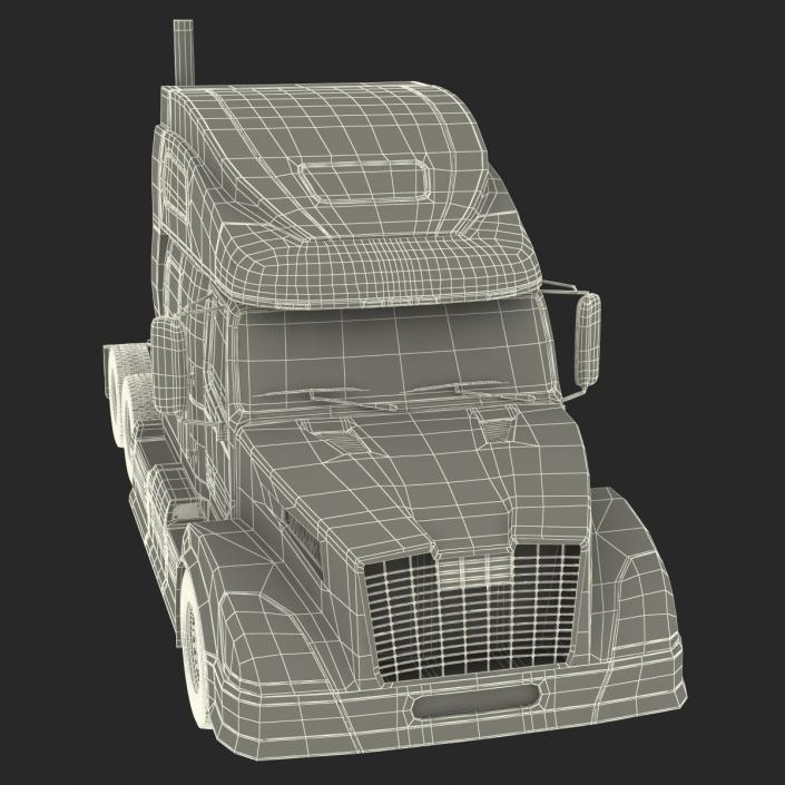 3D model Semi Trailer Truck Rigged