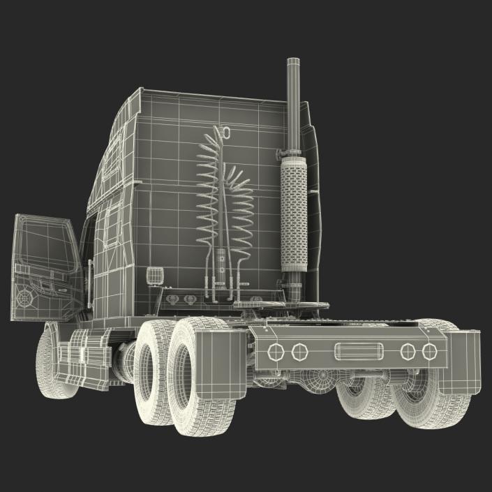 3D model Semi Trailer Truck Rigged