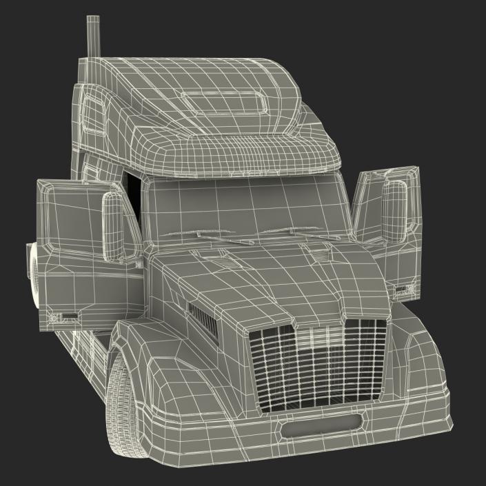 3D model Semi Trailer Truck Rigged