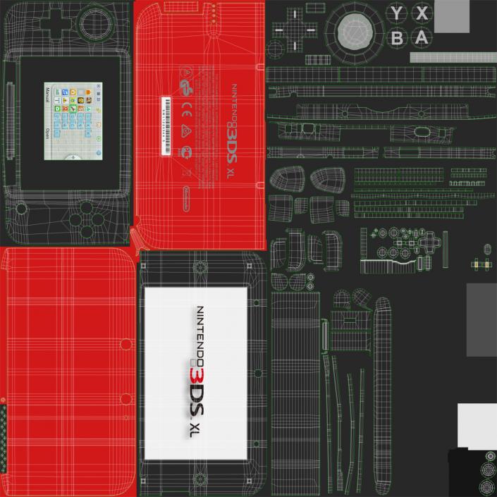 Nintendo 3DS XL Red 3D model