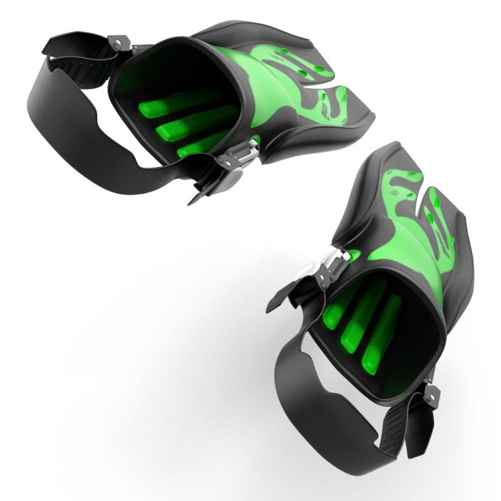 Swim Fins 3 Green 3D