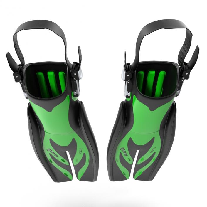 Swim Fins 3 Green 3D