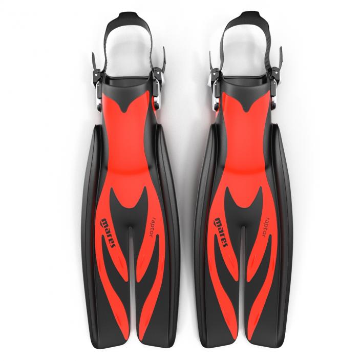 3D model Swim Fins 3 Red