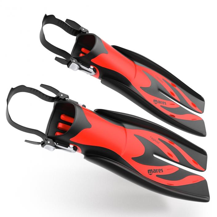 3D model Swim Fins 3 Red