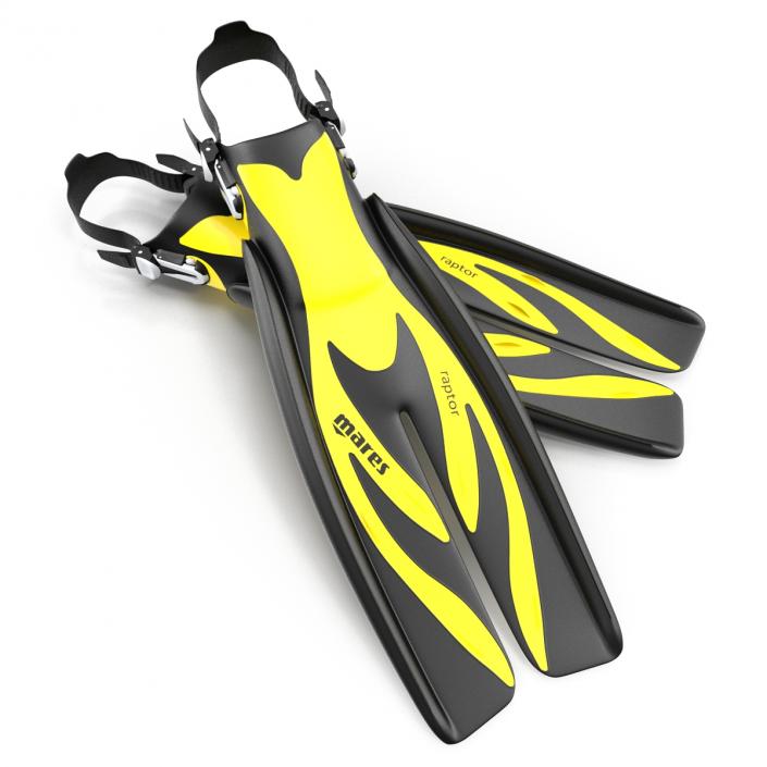 3D Swim Fins 3 Yellow model