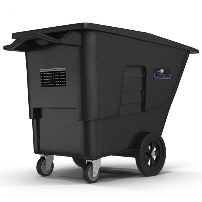 3D model Large Rolling Garbage Can