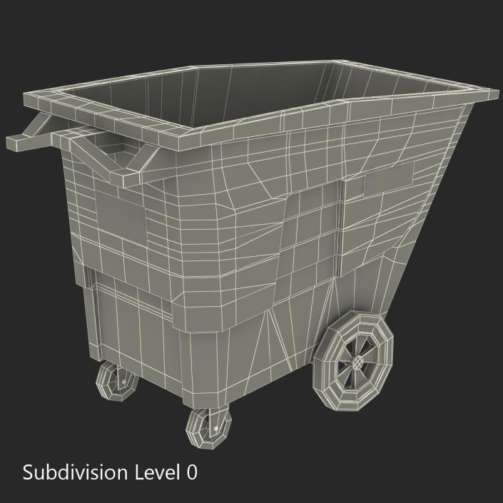 3D model Large Rolling Garbage Can