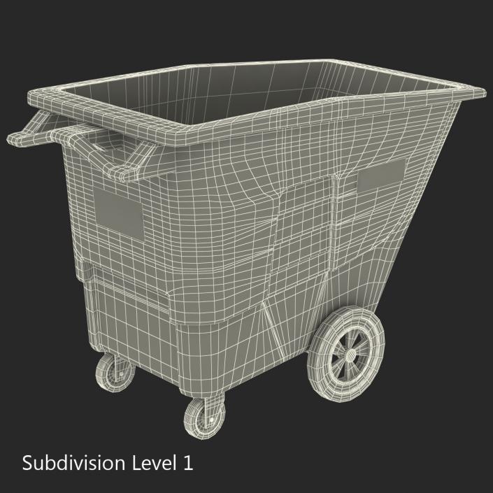 3D model Large Rolling Garbage Can