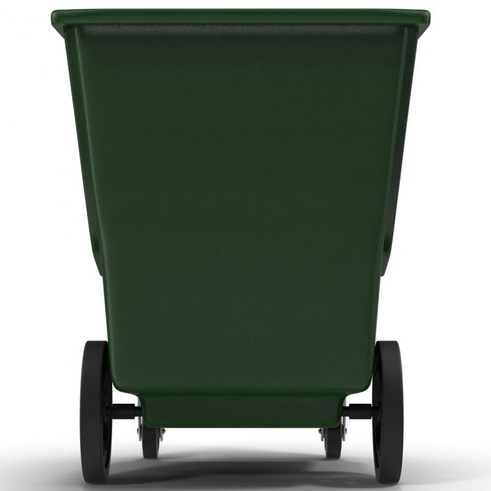 3D Large Rolling Garbage Can Green