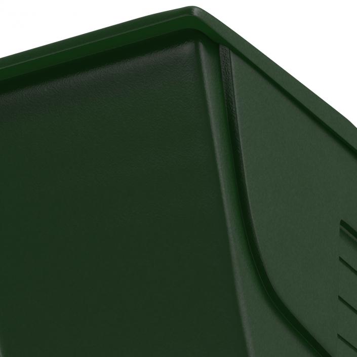 3D Large Rolling Garbage Can Green