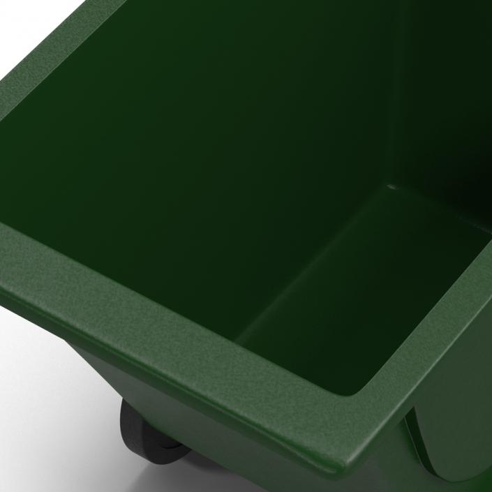 3D Large Rolling Garbage Can Green