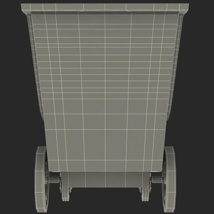 3D Large Rolling Garbage Can Green