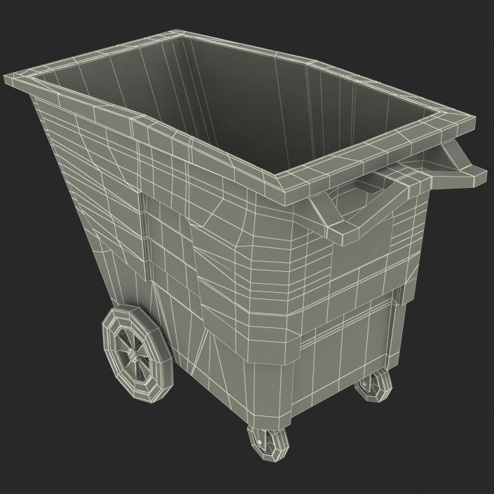 3D Large Rolling Garbage Can Green