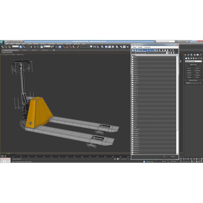 3D Pallet Jack Orange model