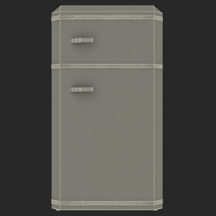 Retro Refrigerator Green 3D model