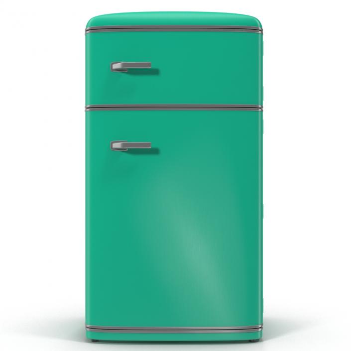 Retro Refrigerator Green 3D model