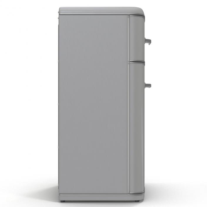 3D Retro Refrigerator Aluminium model