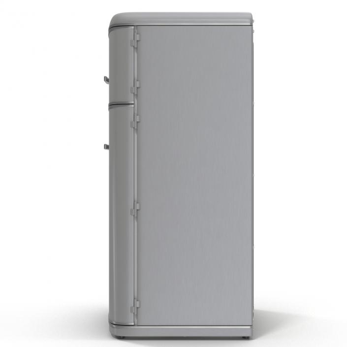 3D Retro Refrigerator Aluminium model