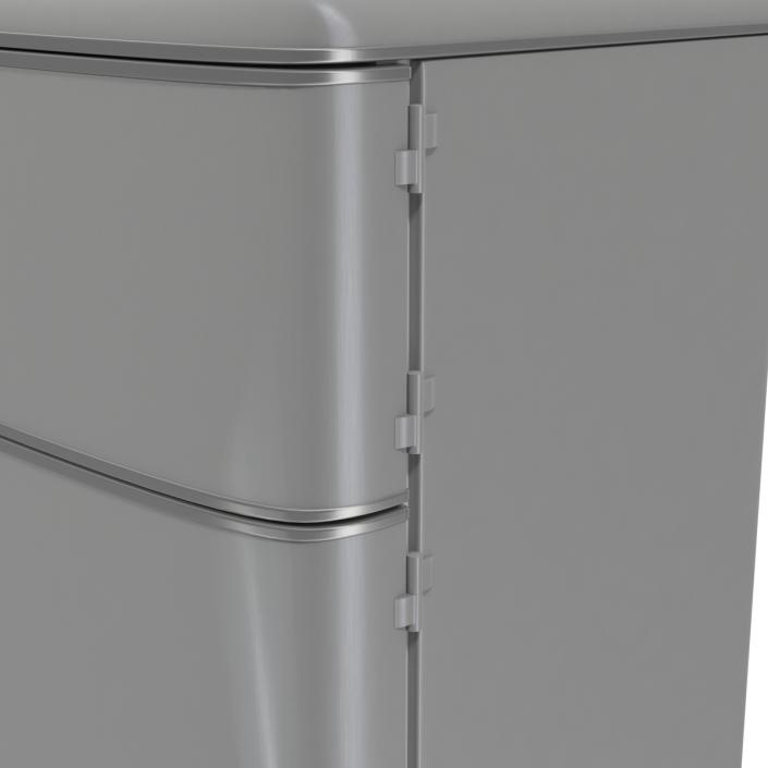 3D Retro Refrigerator Aluminium model