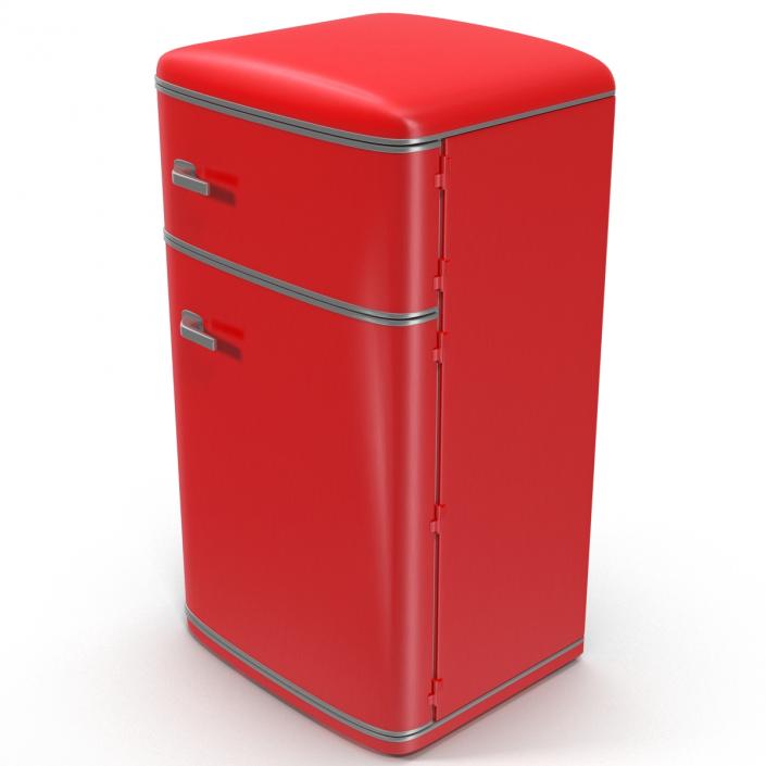 Retro Refrigerator Red 3D