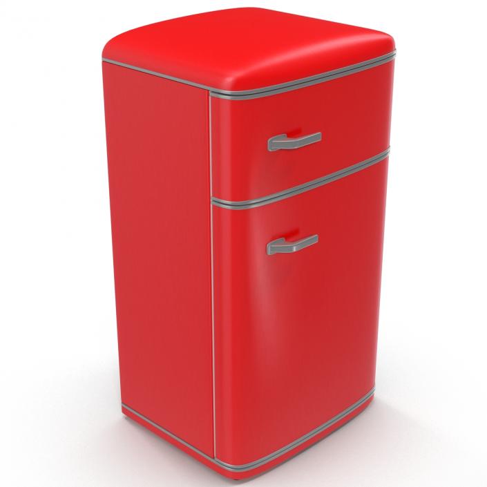 Retro Refrigerator Red 3D