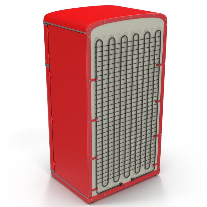 Retro Refrigerator Red 3D