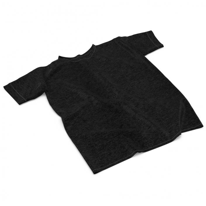 3D Flat T-Shirt Black model