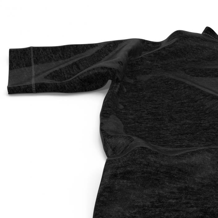 3D Flat T-Shirt Black model