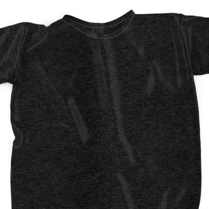 3D Flat T-Shirt Black model