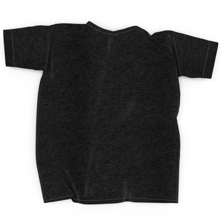 3D Flat T-Shirt Black model