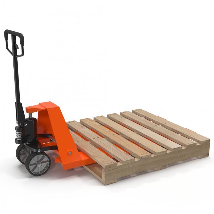 Pallet Jack and Wooden Pallet 3D model