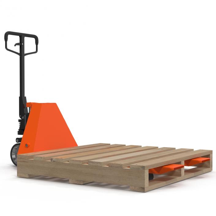 Pallet Jack and Wooden Pallet 3D model