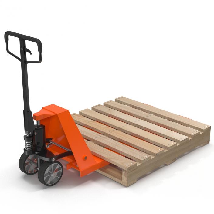 Pallet Jack and Wooden Pallet 3D model