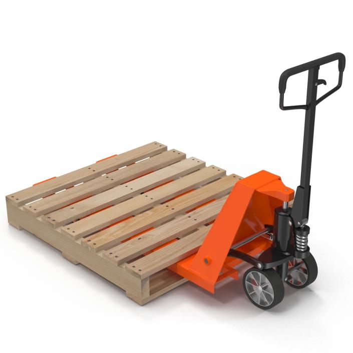 Pallet Jack and Wooden Pallet 3D model