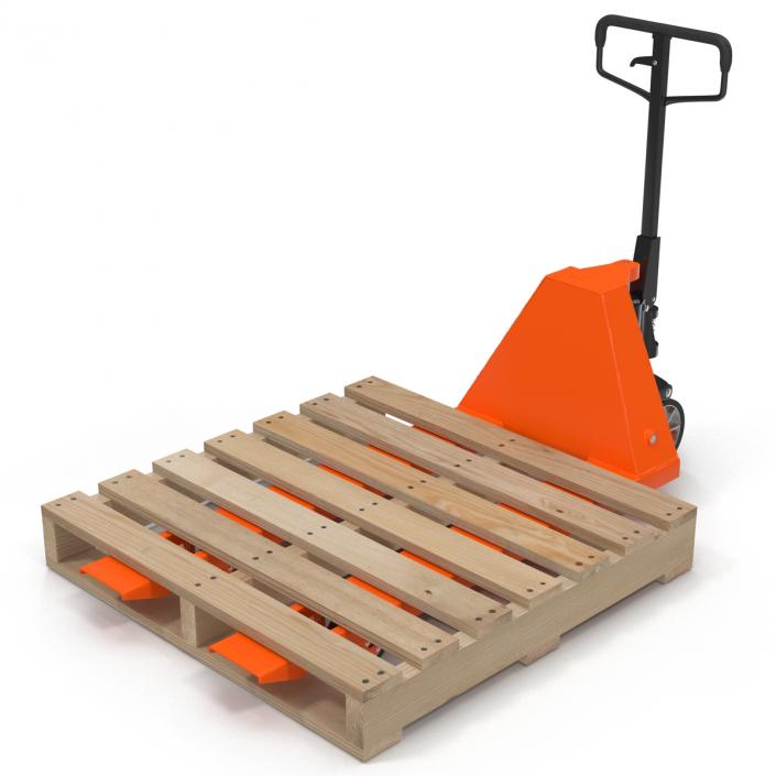 Pallet Jack and Wooden Pallet 3D model