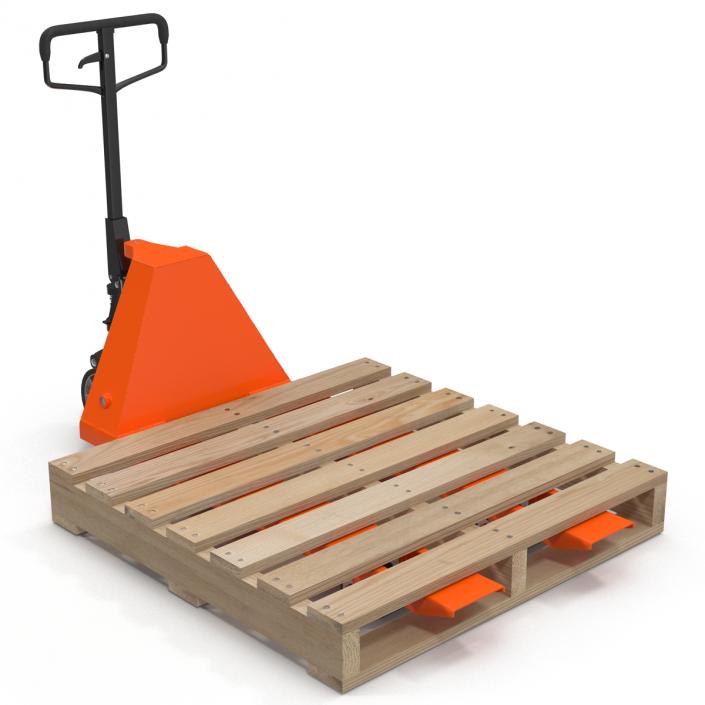 Pallet Jack and Wooden Pallet 3D model