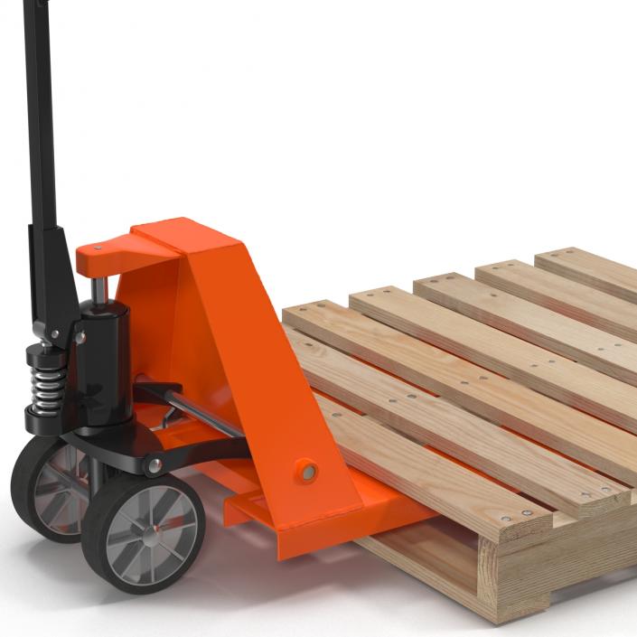 Pallet Jack and Wooden Pallet 3D model