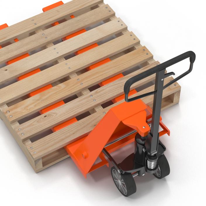 Pallet Jack and Wooden Pallet 3D model