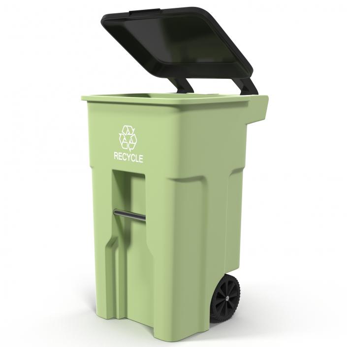 3D Wheeled Recycling Container with Lid