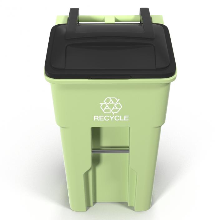 3D Wheeled Recycling Container with Lid